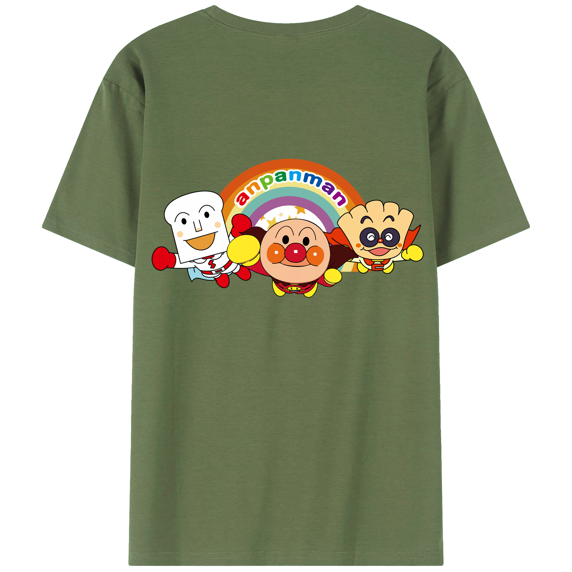 （画像用） アンパンマン Anpanman 綿100％ メンズ半袖Tシャツ（バックプリント） 通気性